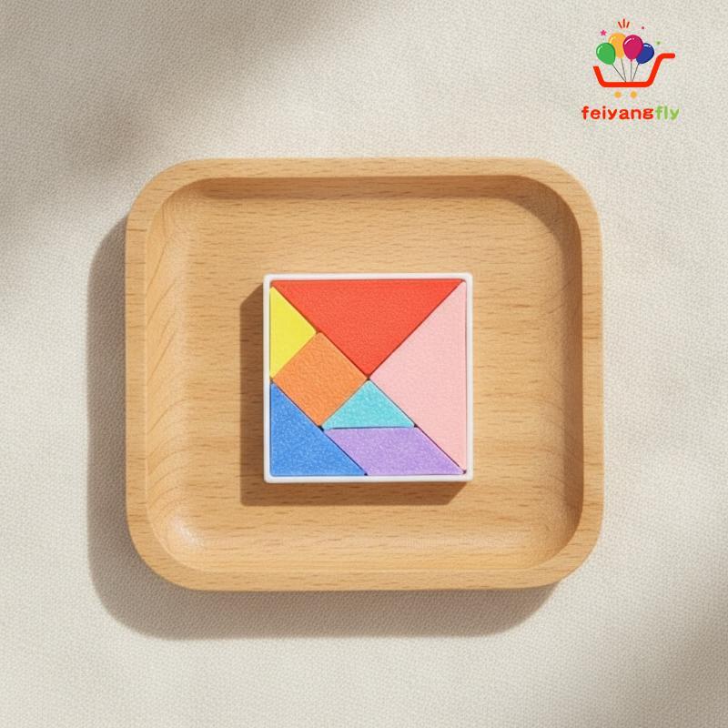 [OB] ตุ๊กตาจําลองสีสันสดใส Mini Tangram Puzzle Set Building Blo Model สําหรับเด็ก DIY Mini Scene Cra