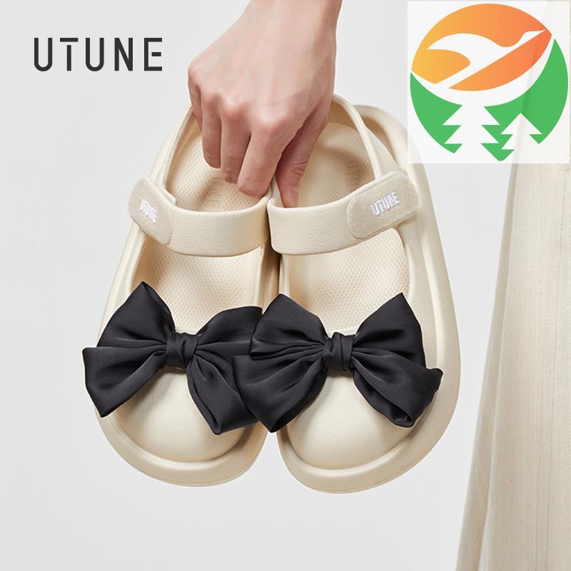 Wg1 UTUNE Womens Mary Jane Open-toe footwear - Onyx Bow, EVA Sole - Everyday & Sweet Beachwear