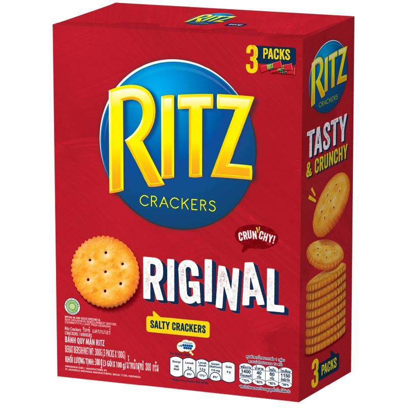 ริทซ์แครกเกอร์ 300กรัม Ritz Cracker 300g. [หมายเลขบาร์โค้ด 8992760211036 ] สินค้าคุณภาพดี คัดสรรอย่างตั้งใจ