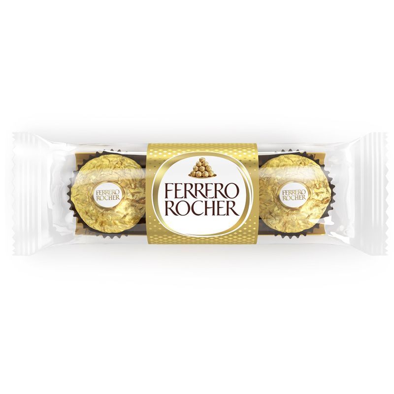 เฟอร์เรโรรอชเชอร์ช็อกโกแลตT3 37.5กรัม Ferrero Rocher T3 Chocolate 37.5g. [หมายเลขบาร์โค้ด 8000500010709 ]