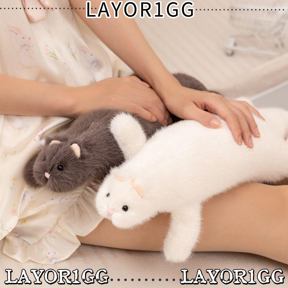LAYOR1GG หมอนตุ๊กตา Ferret, Soft Plush Fluffy Texture ตุ๊กตา Ferret ของเล่น,น่ารัก Expression หนาแน่