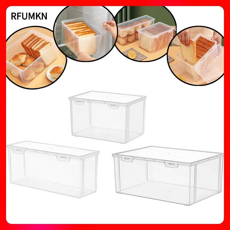[rfumkn] กล่องขนมปังภาชนะเก็บอาหารไม่แตกหัก Bagel Muffins ที่วางขนมปังผลไม้