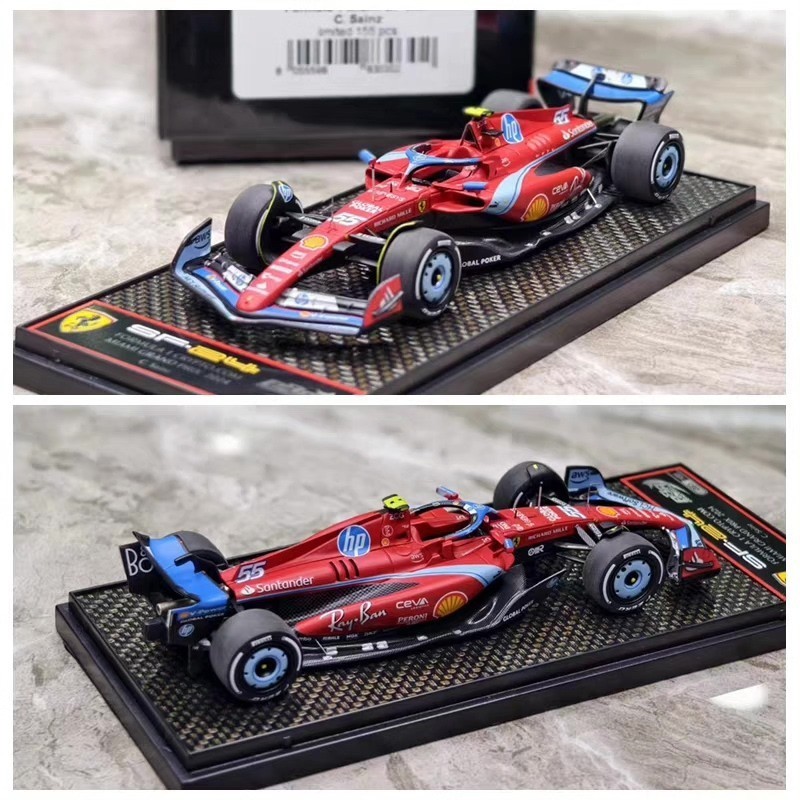 [คลังสินค้าพร้อม] BBR 1: 43 Ferrari F1 SF24 Miami Station 2024 รถรุ่น BBRC301 Sines 55