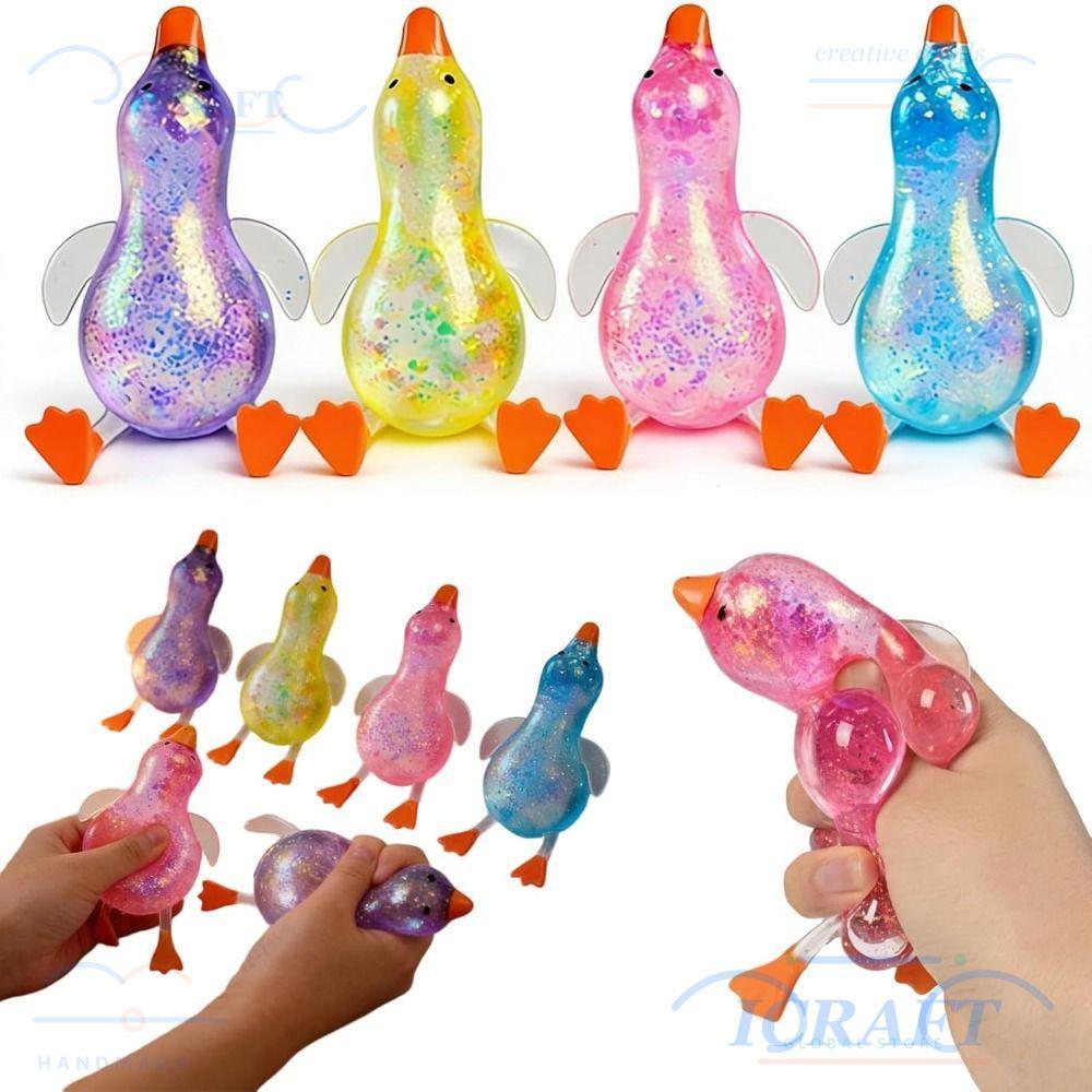CRAFT Duck Pinch And Stress Relief Toy, TPR Ultra Soft Cute Duck Squishy Sugar Stress Ball, สนุกช้า 