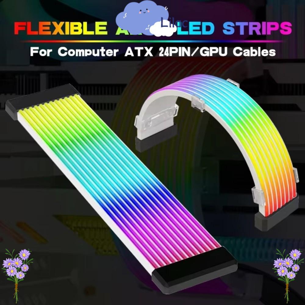 LILAC PC Light Strip, 8PIN 24PIN LED Strip Light, ยืดหยุ่นสายต่อ DIY ARGB Light Bar