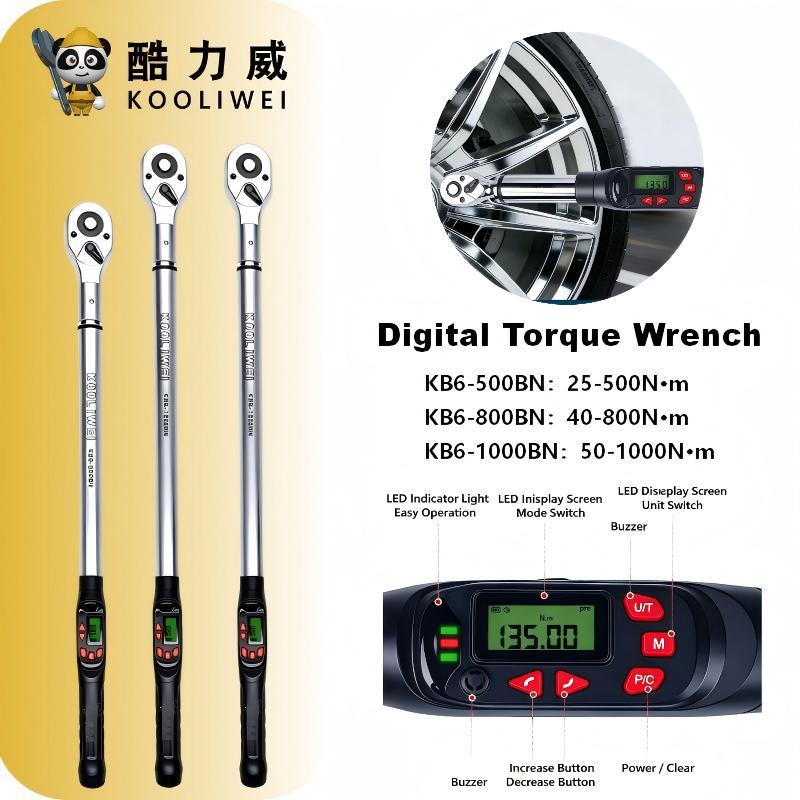 KOOLIWEI KB6 Series ประแจแรงบิดดิจิตอล 3/4" ไดรฟ์ ±2% 999Mem 25-1000N.m หลายช่วงสําหรับเครื่องจักร/ร