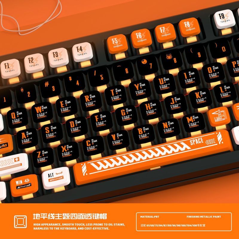 คีย์แคป พุดดิ้ง PUDDING พุดดิ้ง 4 ด้าน PBT ลายขอบฟ้า สีย้อมความร้อน ไฟทะลุ แมคคานิคอลคีย์บอร์ด