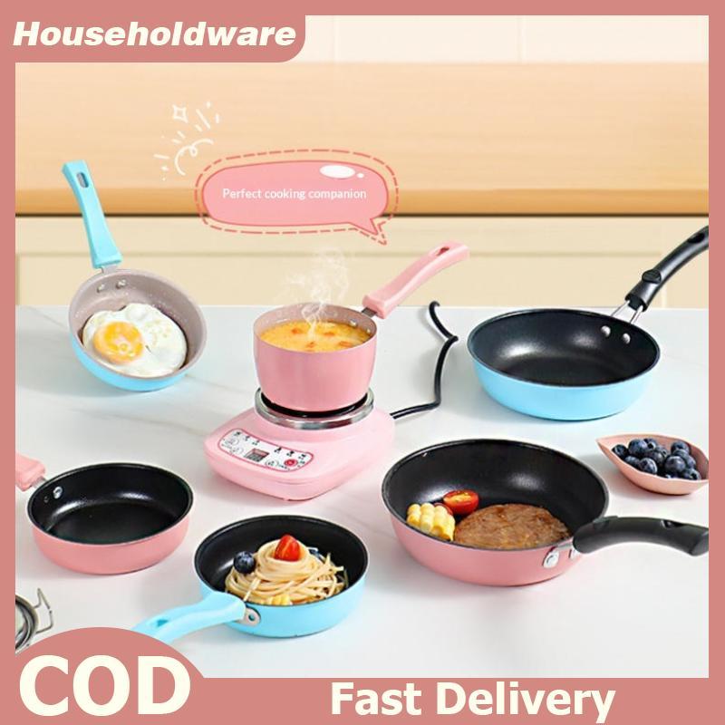 Hdth Nonstick Mini Cast Iron Skillet ด้ามยาวสําหรับทําอาหารไข่เบเกอรี่หรือเสิร์ฟส่วนบุคคลอาหารครัวเค