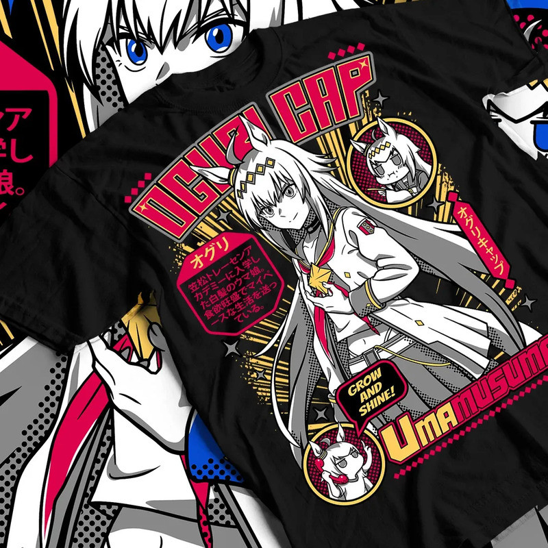 เสื้อยืด Oguri Cap Uma Musume สวย Derby Negra Gif