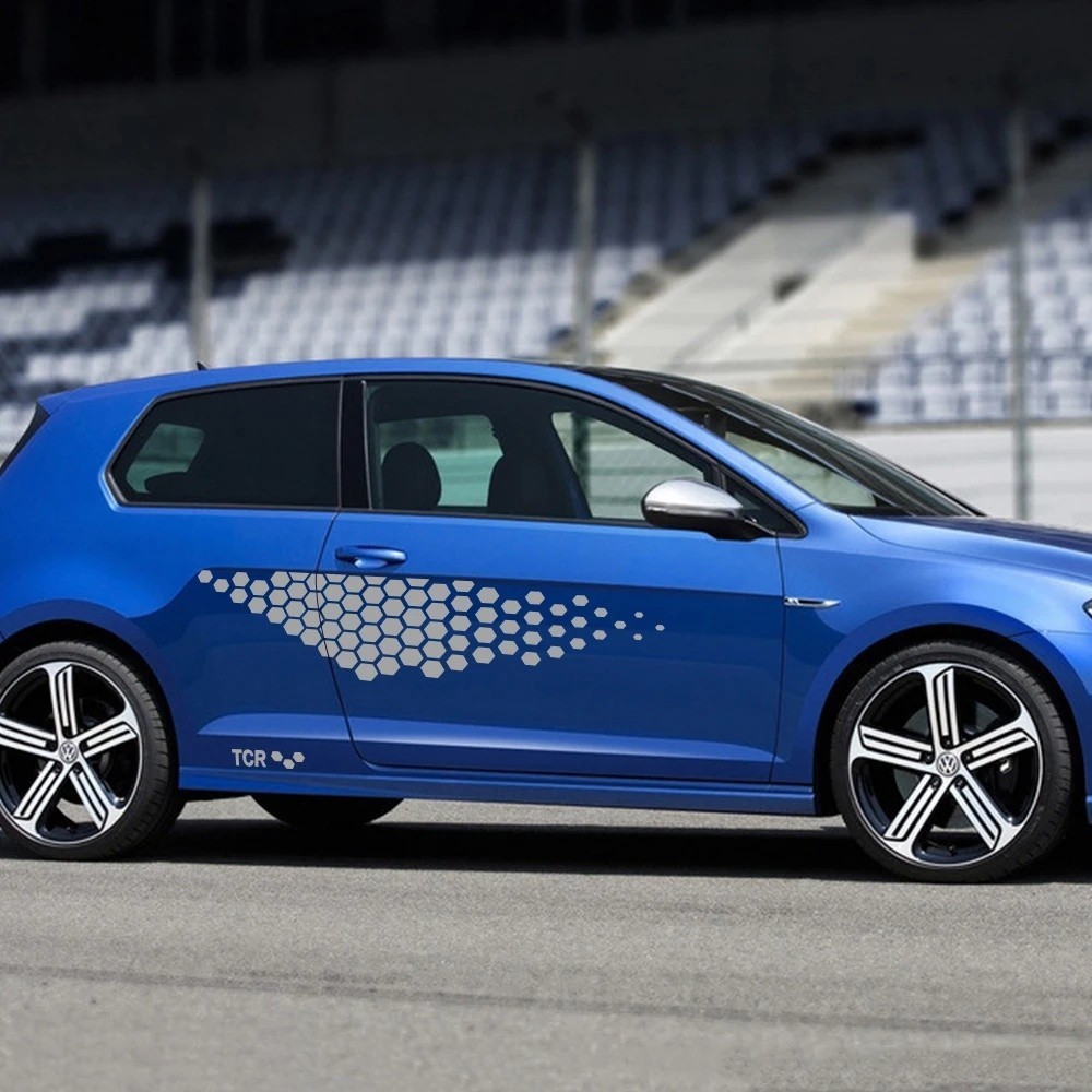 รถประตูด้านข้างสติกเกอร์ไวนิลDecals Autoอุปกรณ์เสริมสําหรับVolkswagen VW Golf 4 5 6 7 TSI TCR GTD GT