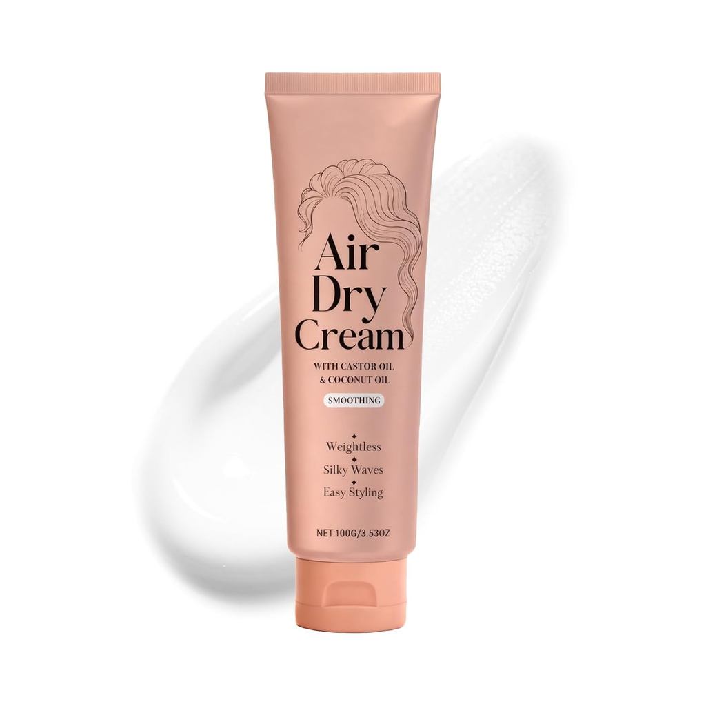Air Dry Cream for Hair, Othing Style Cream, Hair Cream with Castor Oil & Coconut Oil, Frizz Control 