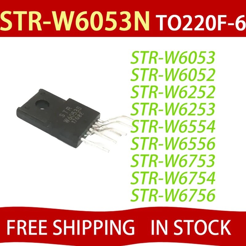 2PCS STR-W6053N STR-W6053 STR-W6053S TO220F-6 W6253 W6053S STR-W6052S STR-W6052S W6554 W675 ในสต็อก 