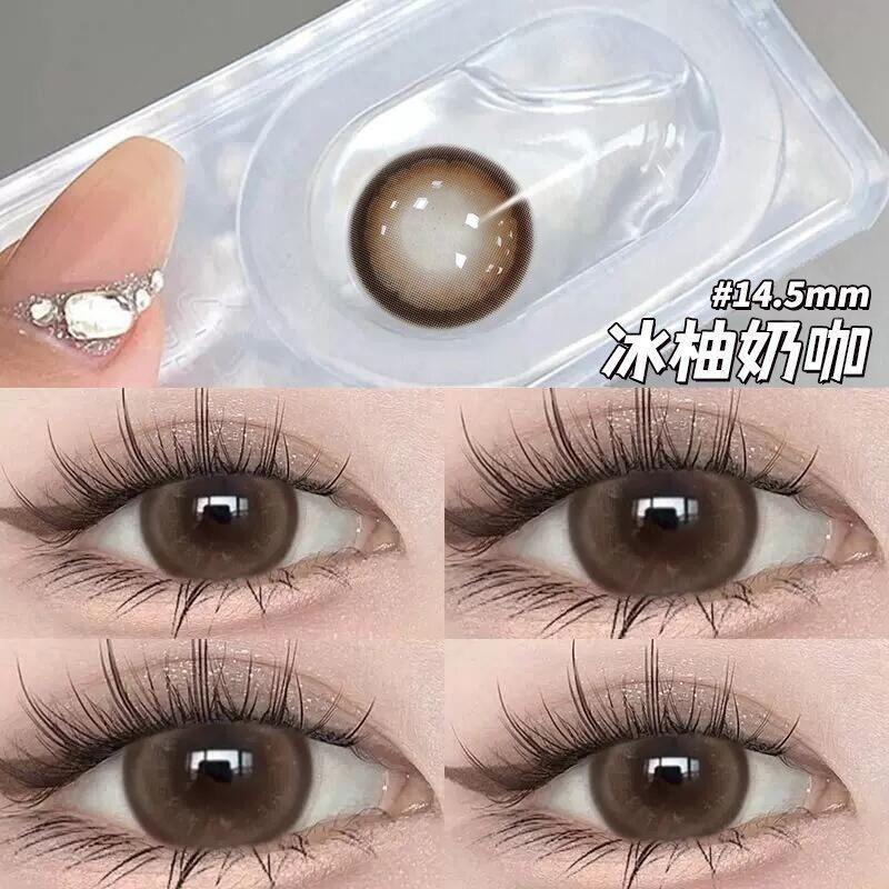 Clearance] Big Eyes Black Spades แชมเปญขายร้อนคอนแทคเลนส์สีทุกวัน Polish 10 ชิ้นคอนแทคเลนส์ขนาดใหญ่แ