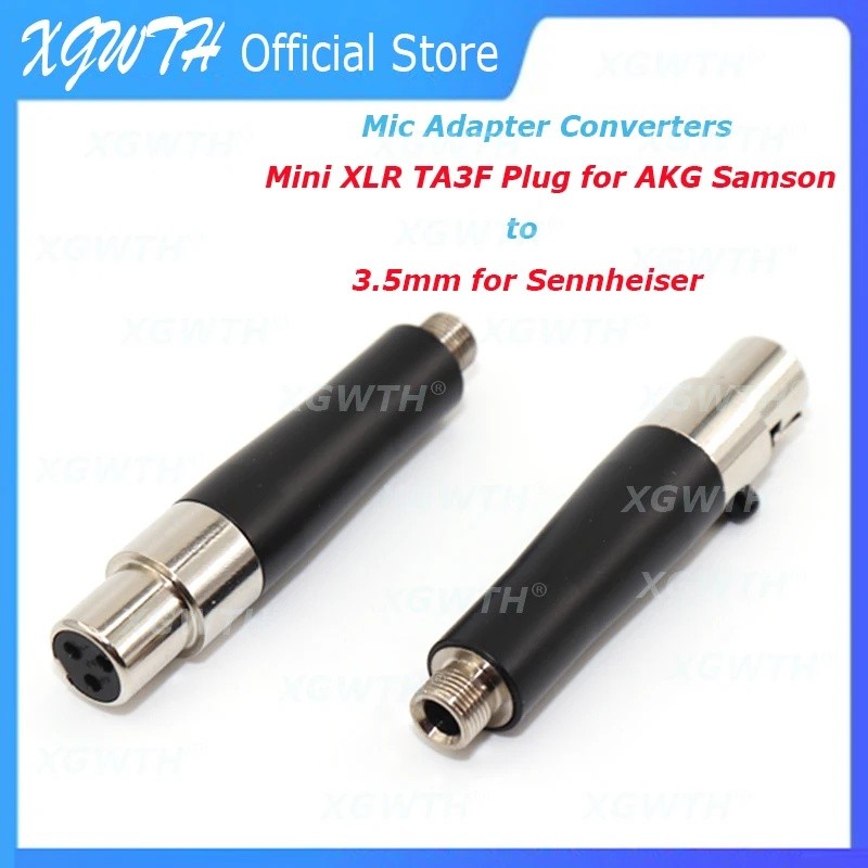 HZY DIY สายไมโครโฟนอะแดปเตอร์มาตรฐาน 3.5 มม.ล็อค Sennheiser ถึง Shure TA4F Mini หญิง AKG Samson TA3F