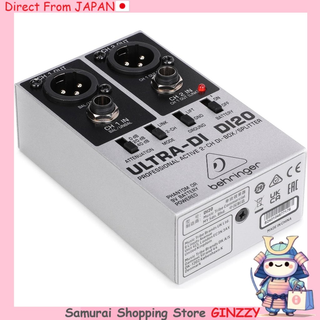 Behringer ULTRA-DI DI20 กล่อง DI Box แบบแอคทีฟ 2 แชนแนล พร้อมสปลิตเตอร์ นำเข้าจากญี่ปุ่น