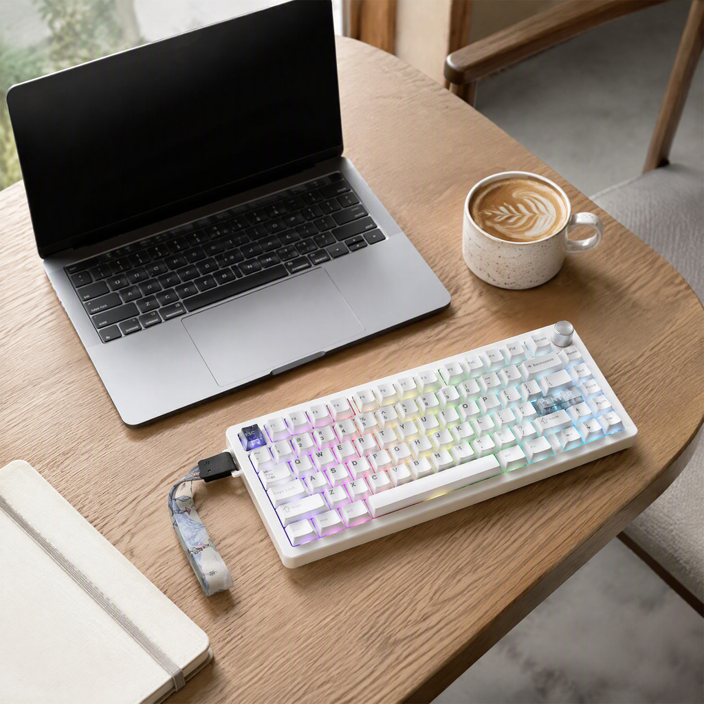 QK75 PBT Keycaps ปะเก็นคีย์บอร์ดแบบกลไก 81 คีย์ไร้สาย RGB