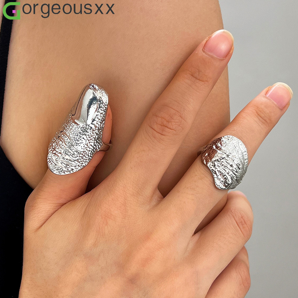 [Gorgeousxx] แหวนข้อต่อเนื้อไม่สม่ําเสมอสําหรับผู้หญิง Minimalist Adjustable Knuckle Ring เครื่องประ