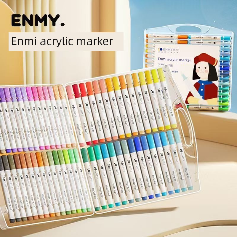 สีเมจิก ปากกามาร์คเกอร์ Enmi ปากกามาร์กเกอร์โพรพิลีนสำหรับนักเรียนชั้นประถมศึกษาสีที่ไม่โปร่งใสสามาร