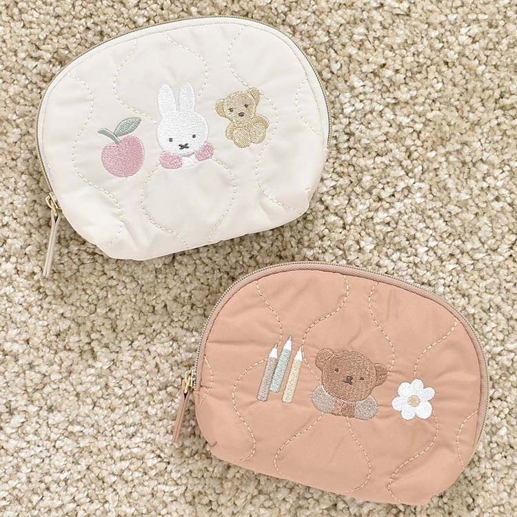 Miffy Miffy Bear กระเป๋าเครื่องสําอางปักลายการ์ตูนกระเป๋ากระดาษทิชชู่สาวคลัทช์เปลี่ยนกระเป๋าเก็บของ#