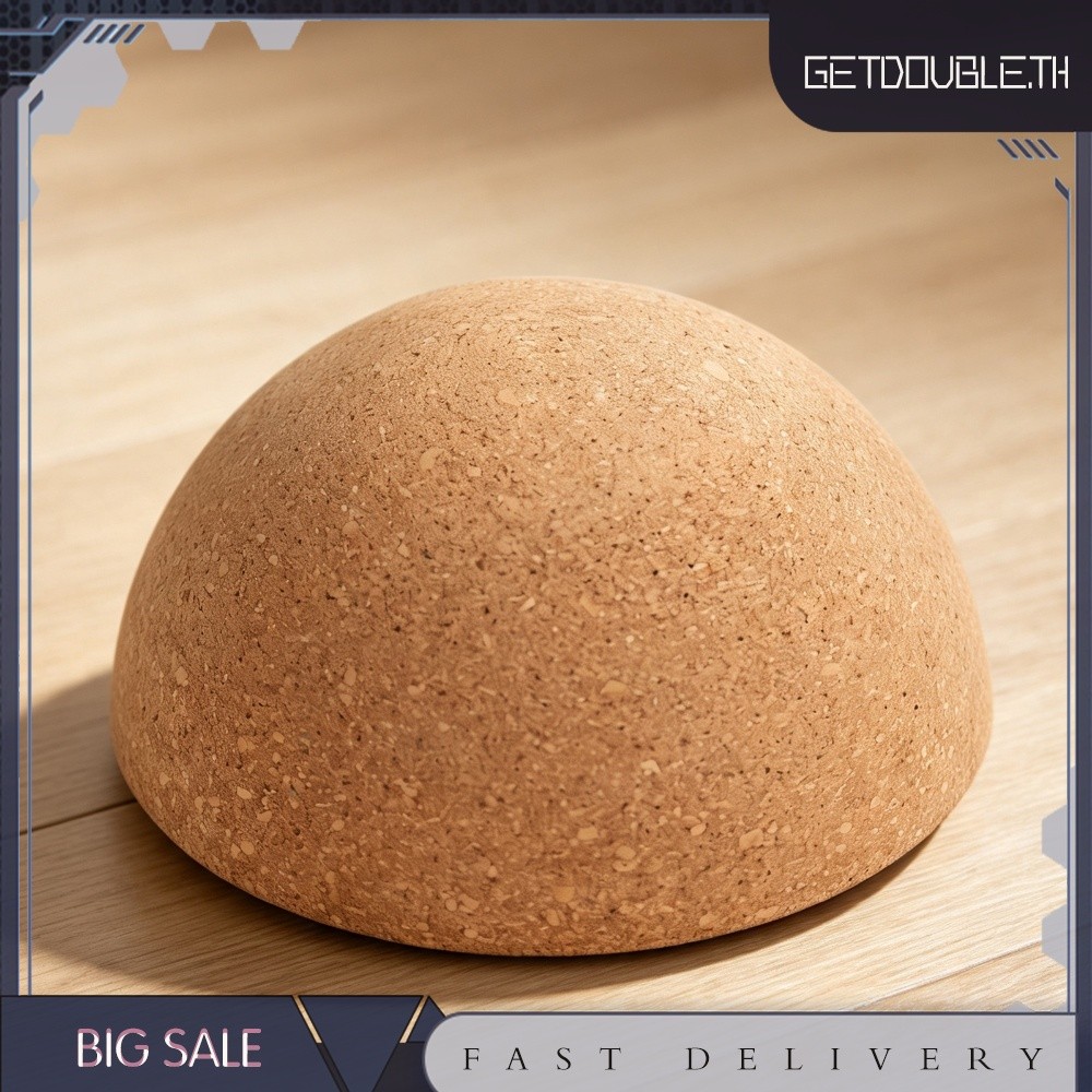[Getdouble.th] Cork Yoga Half Ball Natural Cork Balance Trainer Fitness Balance Ball สําหรับ Core St
