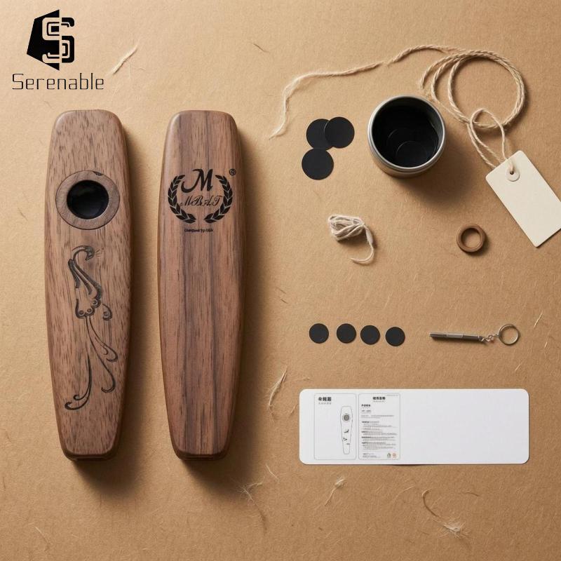 [alegxv] ไม้ยืด Kazoo ไม้เรียบลายไม้ Kazoo ง่ายต่อการเรียนรู้เครื่องมือลม Rosewood-peacock