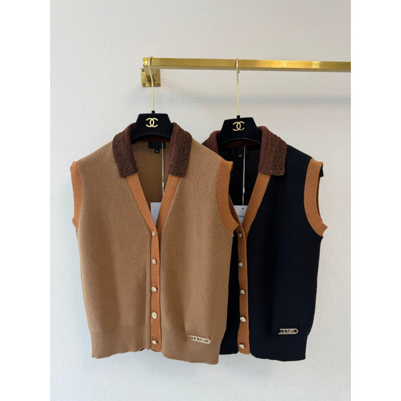 VDS8 C1 ฤดูร้อนสไตล์ใหม่แขนกุดถักเสื้อกั๊กผู้หญิง V คอ Contrast สีออกแบบเสื้อกั๊กแฟชั่น All-Match สไ