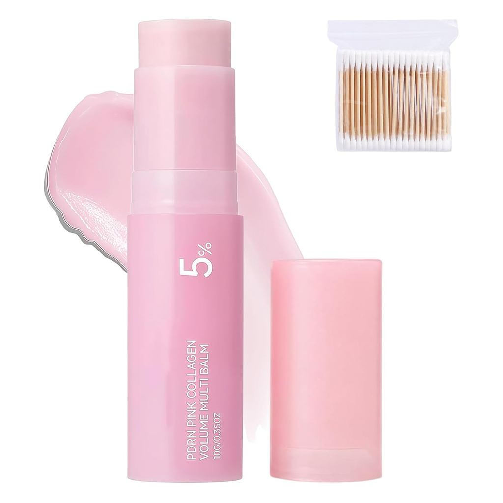 AluckgoodPDRNCollagenStick,สีชมพูคอลลาเจน Plumping Multi-Effect Lip Balm,0.35Ounce of Korean Eye Col