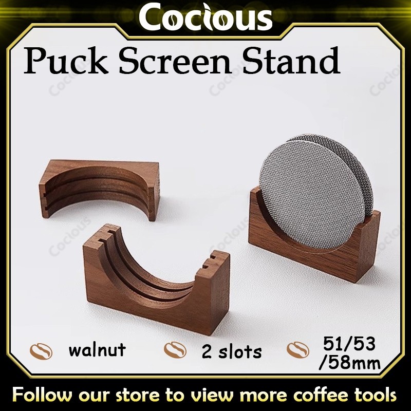 51/53/58mm Espresso Coffee Puck Screen Holder 2 Slots Puck Screen Stand