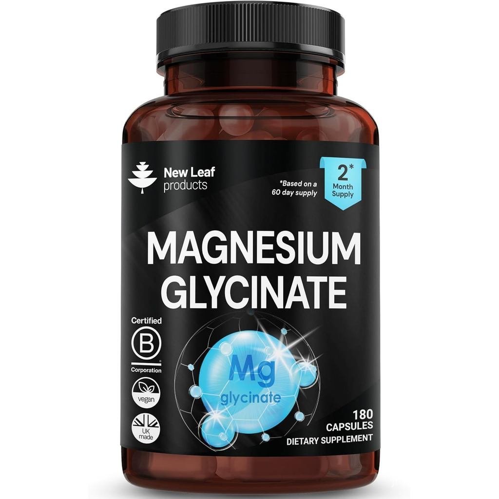 Magnesium Glycinate s 120 แคปซูล 1040 มก. แมกนีเซียมธาตุ 208 มก. เสิร์ฟ Active Ingredient UK ผลิต