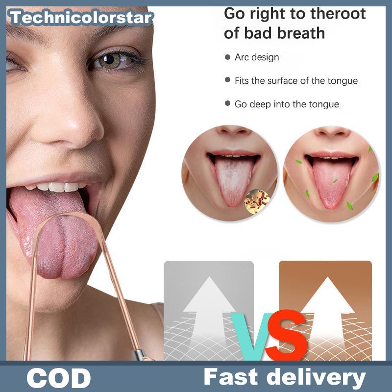Trsr 1PCS ทองแดงลิ้น Scraper Oral แปรงทําความสะอาดลิ้นแปรงสีฟันสุขอนามัยช่องปากคุณภาพสูง Tounge Scra