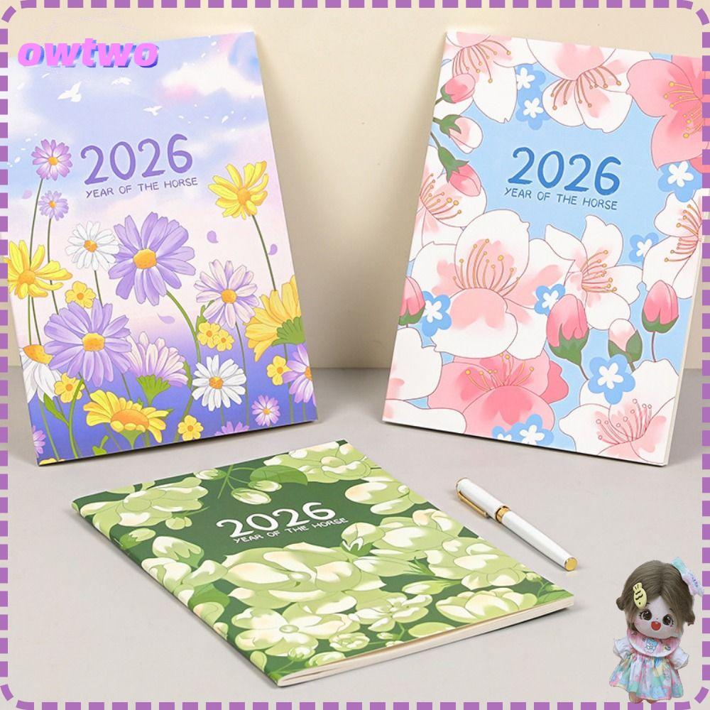 OWTWOTPH 2026 Schedules Notebook, Learning Plan Work Effication Planner Notebook, Portable A4 A5 Lif