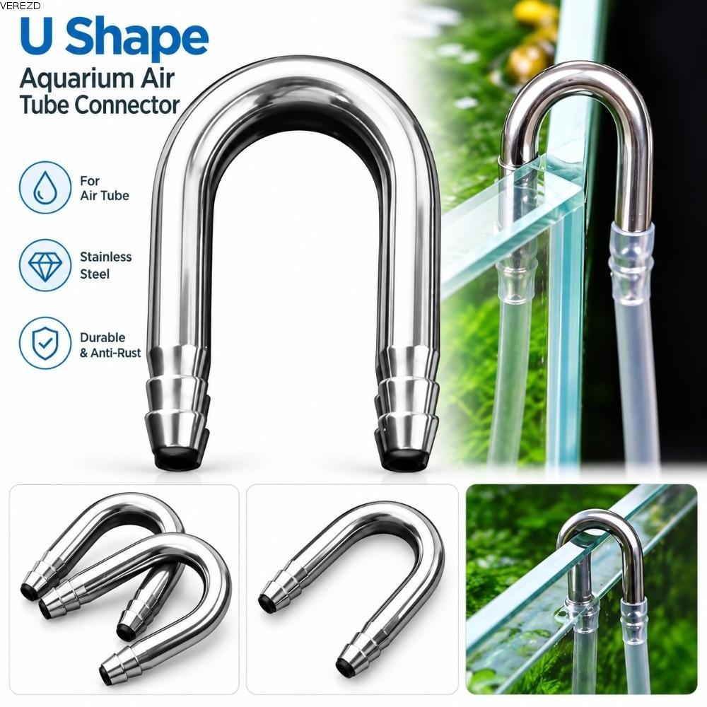 VEREZD Air Tube Connector, U รูปร่าง 4-5 มม.หลอด Aquarium Airline Connector, Diffuser ใช้งานร่วมกับส