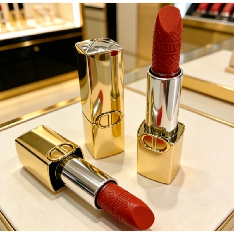 Lq 1 Gold Tube Satin Lipstick 3.5g Silky Color Rendering Whitening Long-Lasting Popular Lipstick 100