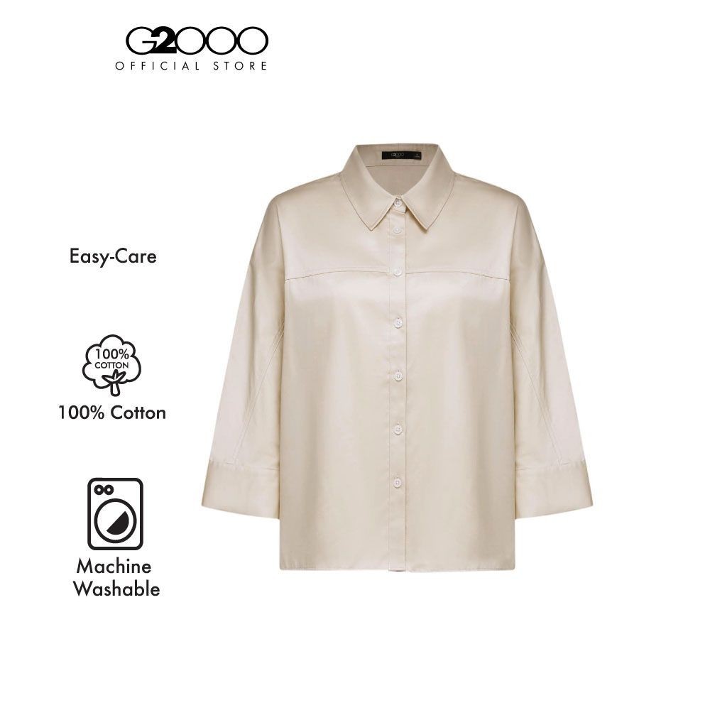 G2000 เสื้อเชิ้ตลำลองสำหรับผู้หญิง ทรง Diamond Shape รุ่น 4622372011 BEIGE