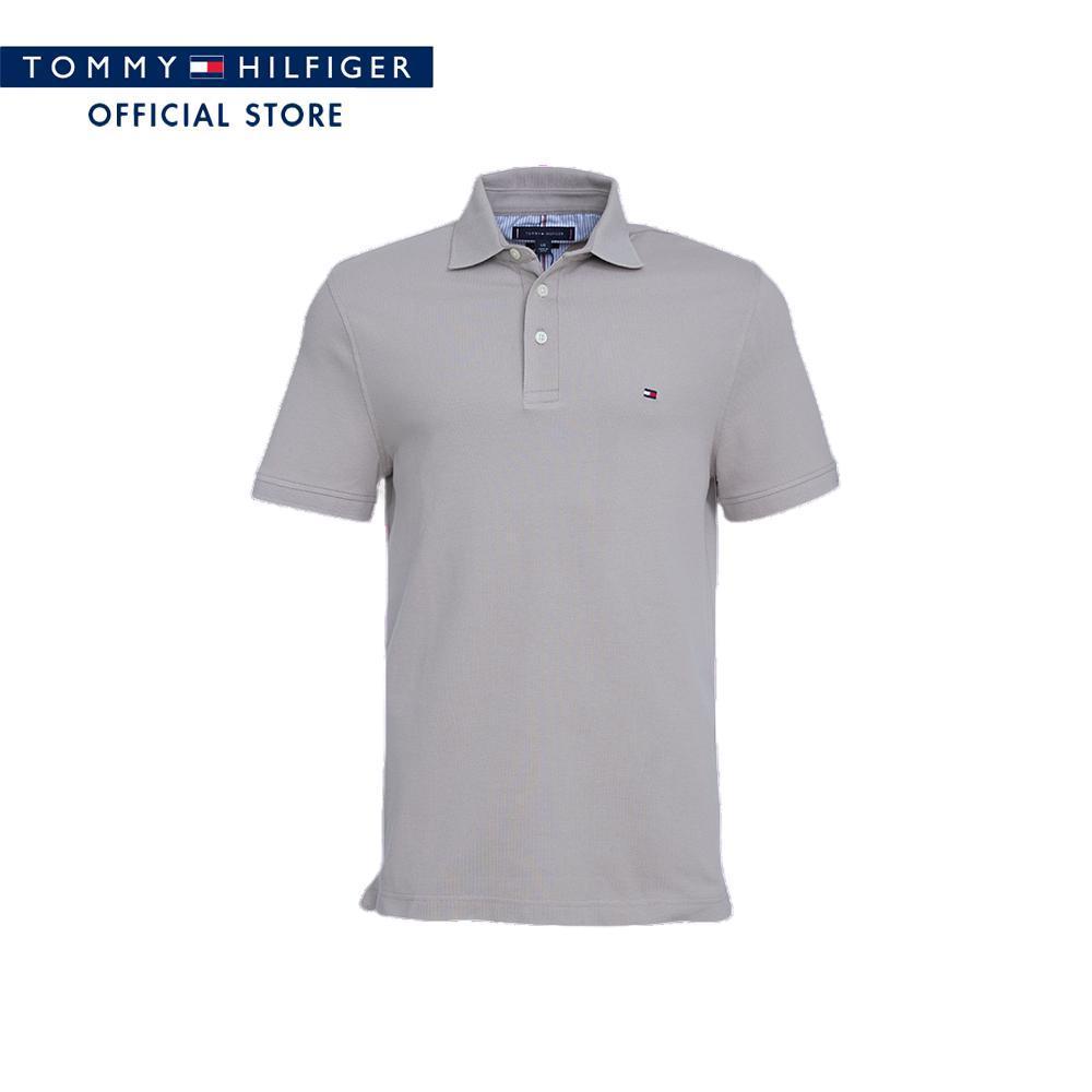 Tommy Hilfiger เสื้อโปโล ผู้ชาย รุ่น 78JA598 PKB - สีเบจ ทรง Slim