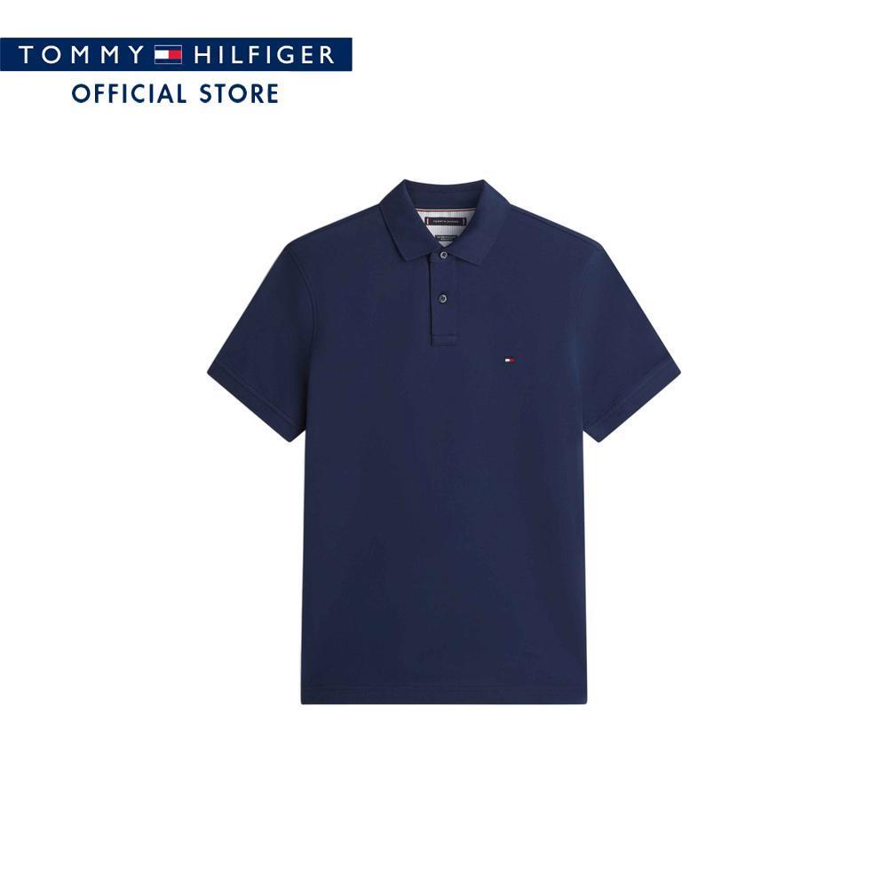 Tommy Hilfiger เสื้อโปโล ผู้ชาย รุ่น MW0MW32346 DCC - สีน้ำเงิน ทรง Regular Fit