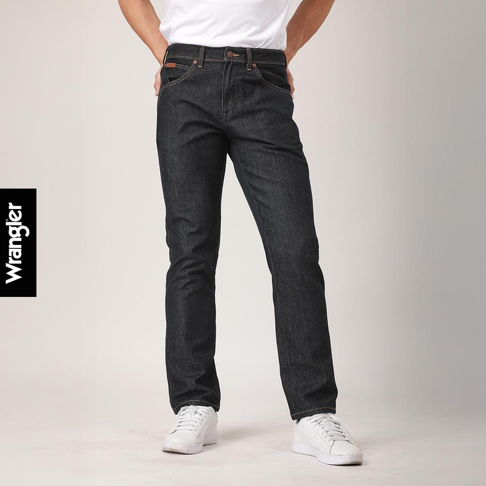 WRANGLER กางเกงยีนส์ผู้ชาย เอวกลาง ทรงเข้ารูป ทรง Texas Slim รุ่น WR F525MTESF54 สียีนส์เข้ม