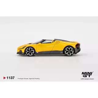 MINI GT No.1137 Bugatti W16 Mistral Yellow MGT01137