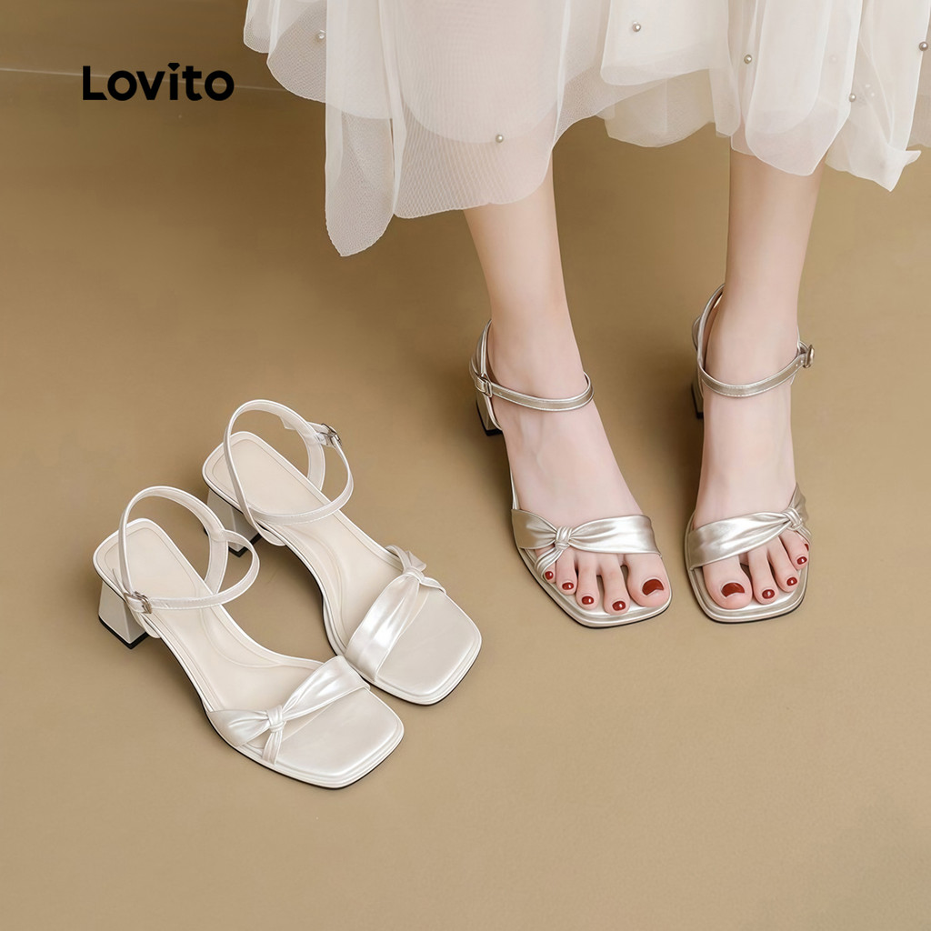 Lovito حذاء كعب مفتوح الأصابع 3–4 سم للعمل — صورة 7