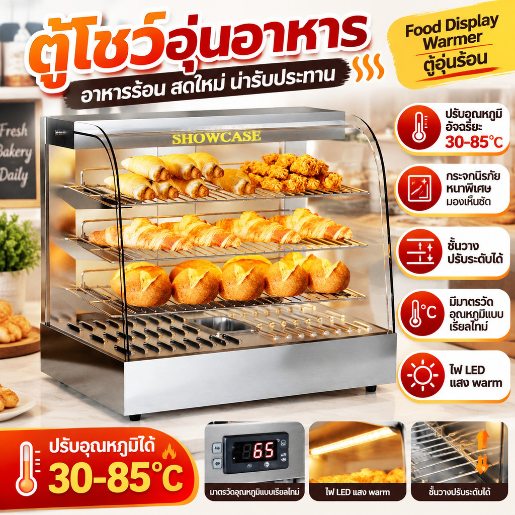 🌟ตู้โชว์อาหารตู้อบความร้อนขนาดเล็กตู้โชว์ ตู้โชว์เก็บความร้อนสแตนเลส ตู้โชว์อาหารขนาดเล็กขนาดใหญ่ ตู้อุ่นร้อน ตู้โชว์พา