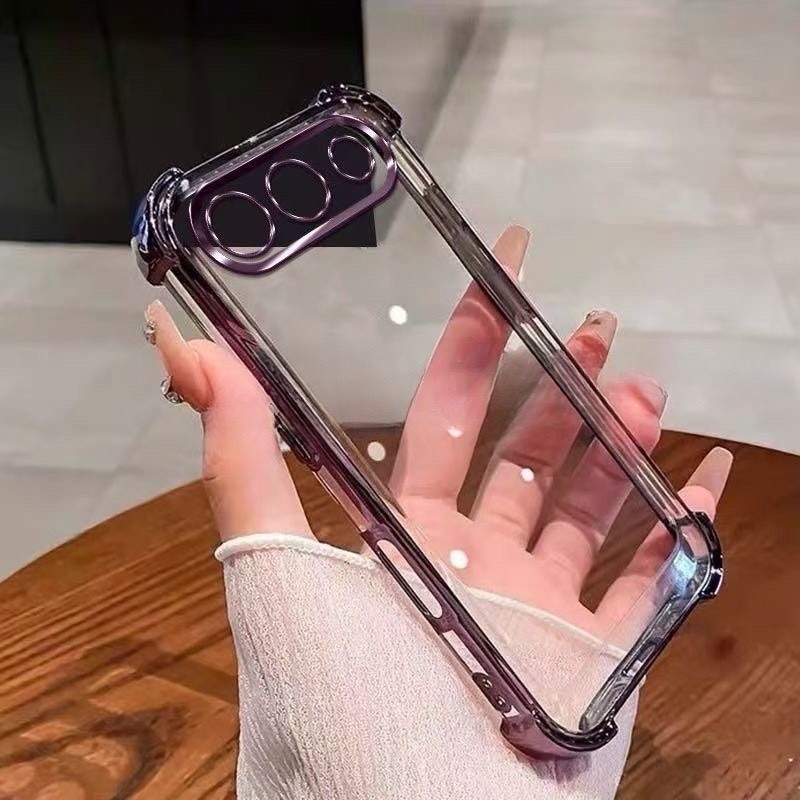 ส่งในไทย เคสหลังใส สำหรับ Oppo A7Pro A7 Pro Max 2026 A7ProMax ตรงรุ่น เคสขอบสี กันกระแทก หรูหรา 076