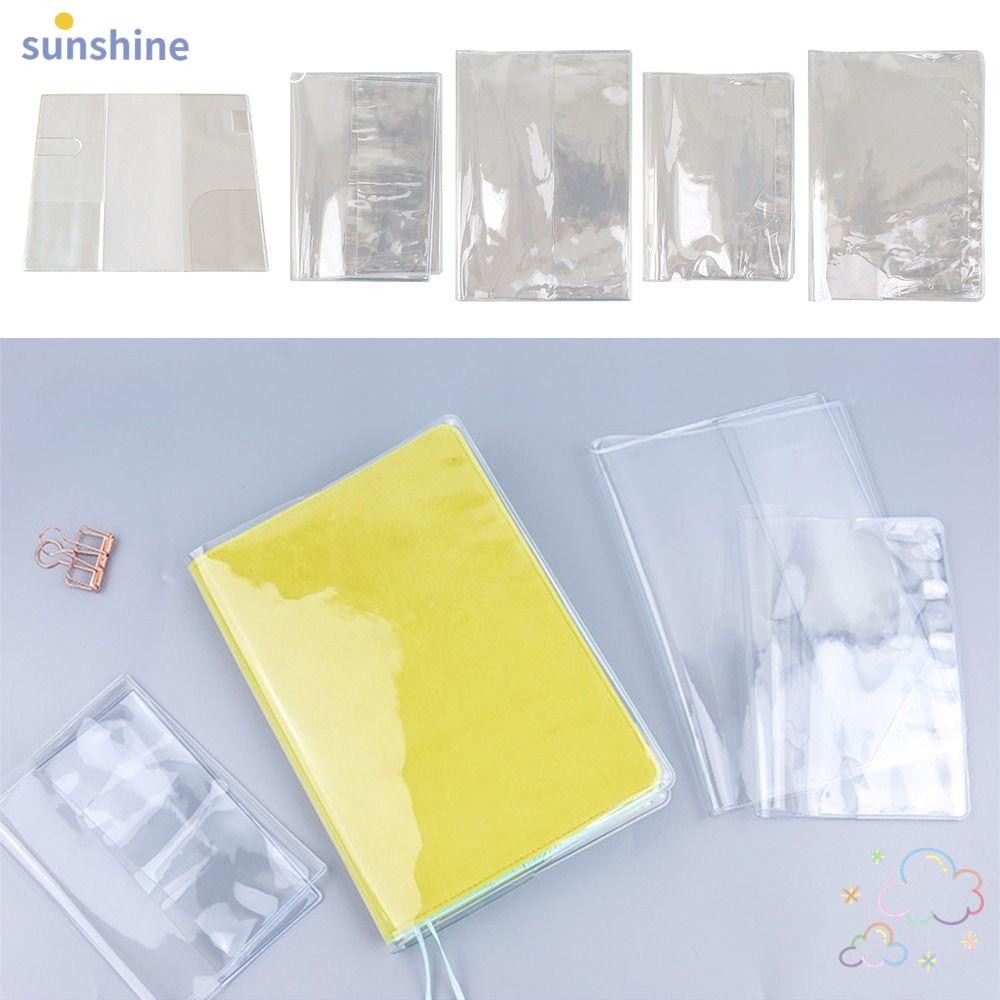 SSUNSHINE ปกหนังสือ, ปลอกป้องกันโน๊ตบุ๊คแบบใส PVC, กันน้ําที่ทนทาน A5/A6 ไดอารี่ปกสมุด