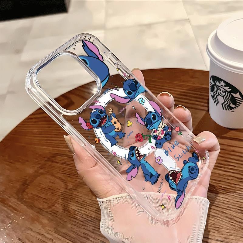 Full Screen Play Stitch Magnetic Case เคสโทรศัพท์ iPhone ที่ใช้งานได้ iPhone 16 Pro Max/15/14 Pro Ma