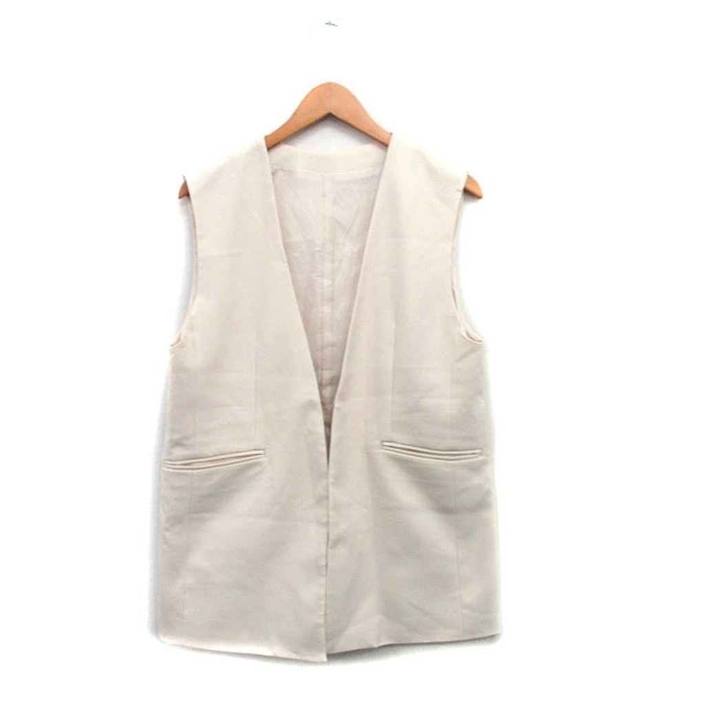 ViS Vest v-neck ivory White Direct from Japan Secondhand