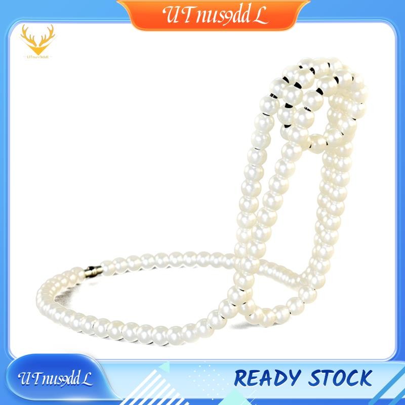 [UTnus9ddL] ใหม่สร้อยคอมุกชั้นวางไวน์แขวนแขวนแขวนที่วางแก้วไวน์แขวนสก์ท็อปตกแต่งสีขาว