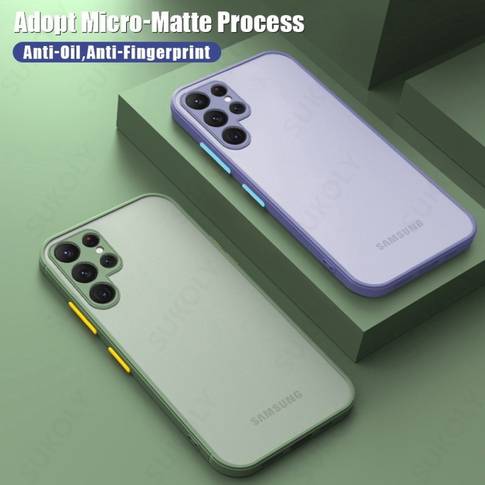 เคสขอบสีหลังด้าน Samsung Galaxy S25 Plus S24 Ultra S23 FE S22 S21 S20 A15 A25 A35 A34 A53 A54 A55 A7