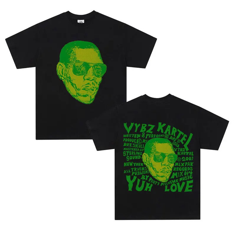 KATUN ใหม่ Rapper Vybz Kartel Tour 2025 ใหม่อัลบั้มเสื้อยืดผู้ชาย Hip Hop เสื้อยืดแขนสั้นแฟชั่นขนาดใ