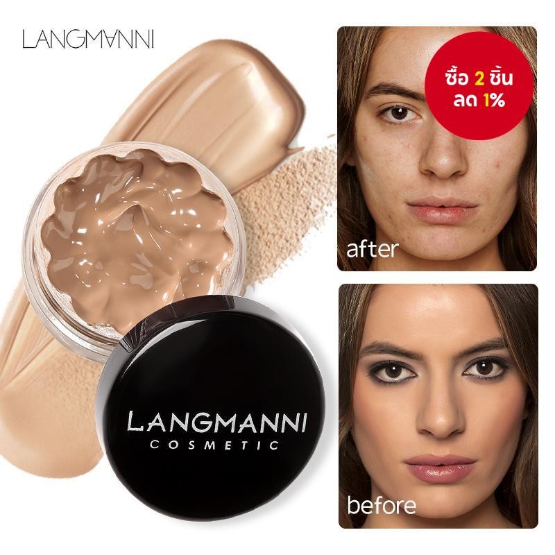 LANGMANNI 1PC รองพื้นและคอนซีลเลอร์ - ปกปิดครบ, เนื้อแมท, กันน้ํา; ให้ความชุ่มชื้น, กระจ่างใส, เหมาะ