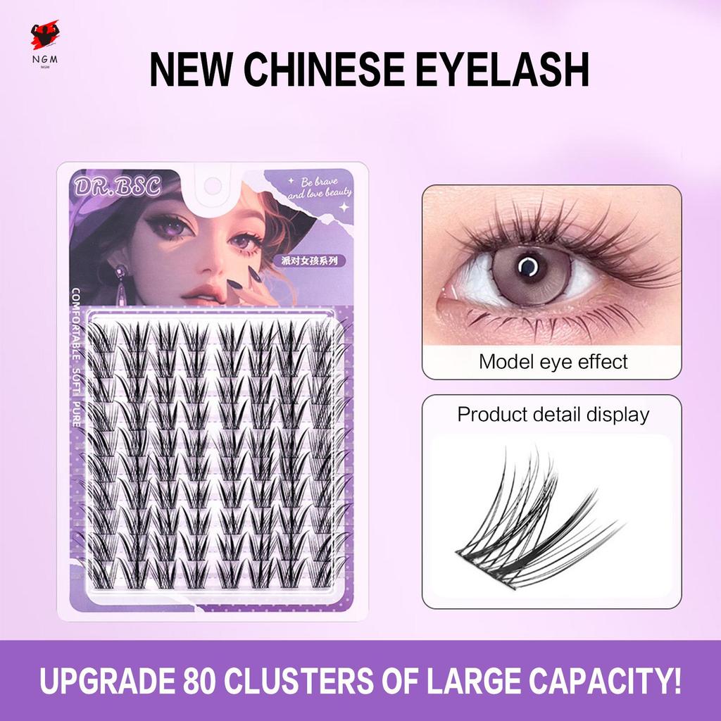 Fox Effect ขนตาปลอม 10-13 มม.ผสม C Curl สไตล์จีนธรรมชาติ Voluminous Fluttery Lash Clusters สําหรับทุกวันภาพเวทีแต่งหน้า