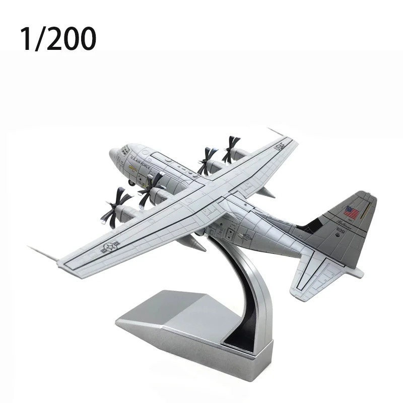 1:200 Scale USAF C-130J Super Hercules เครื่องบินขนส่งรุ่นและขาตั้งจอแสดงผลของขวัญสะสม C130 เครื่องบ